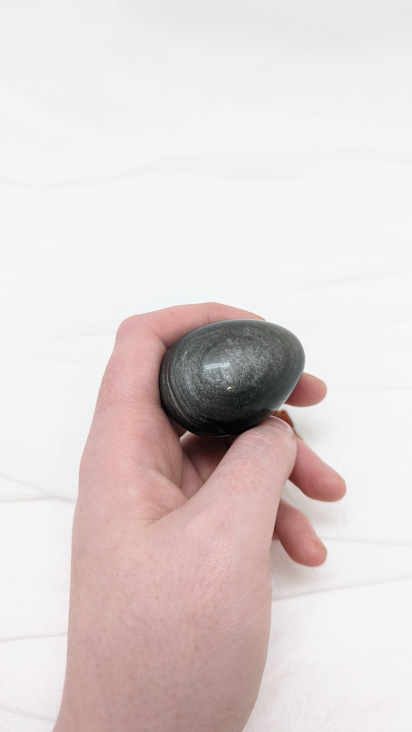 Eggg Carving - Silver Sheen Obsidian 5 cm