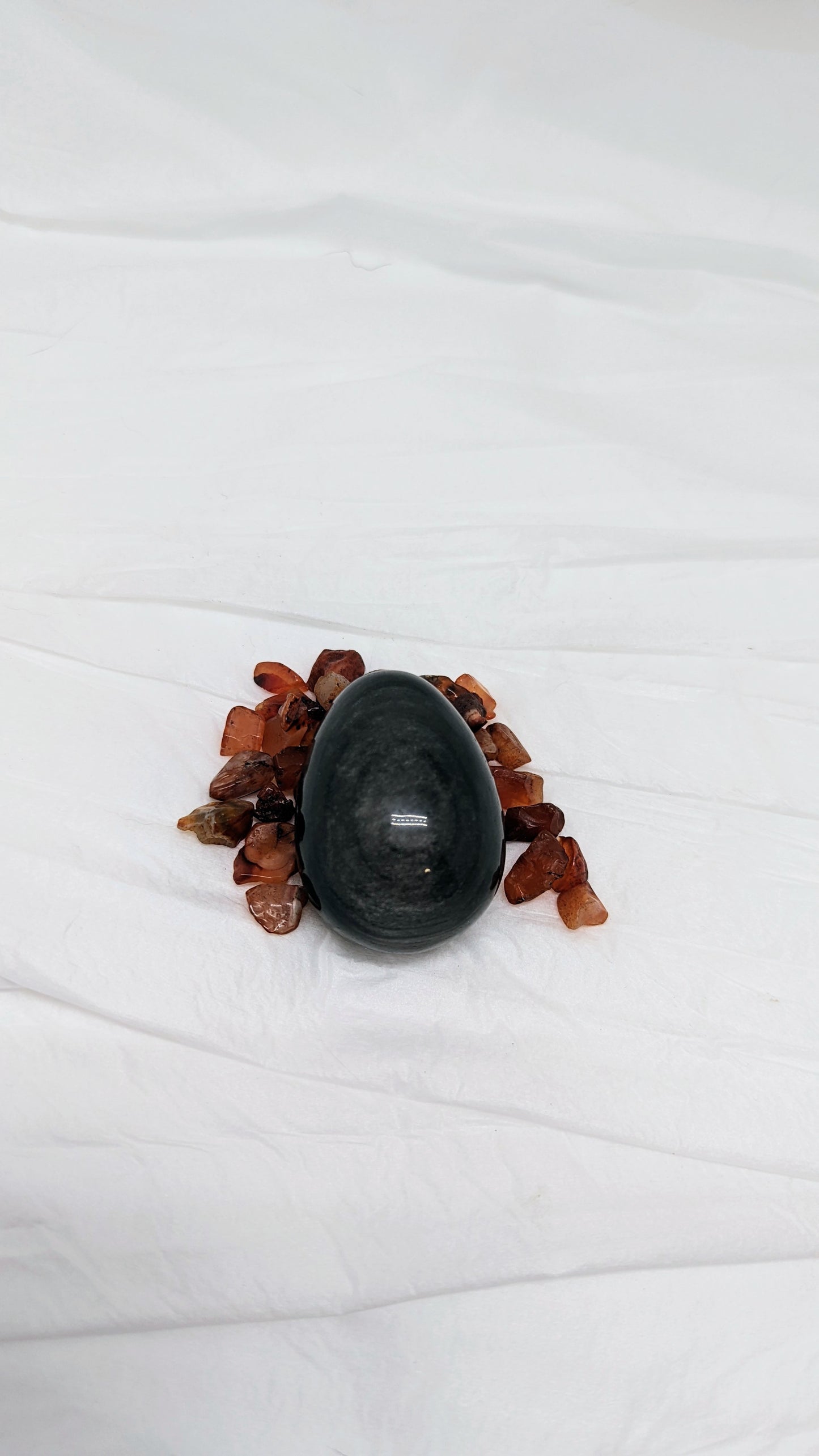 Eggg Carving - Silver Sheen Obsidian 5 cm
